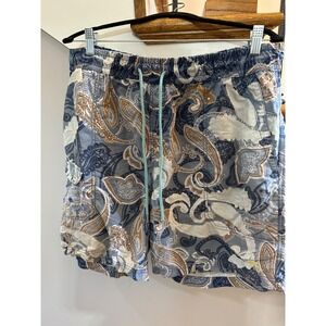 tommy bahama blue‎ paisley swim trunks large